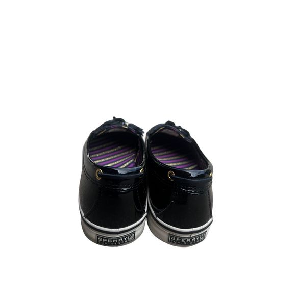 Sperry Top-Sider Black Patent Leather Women's Boat Shoes White Sole Size 9-1/2 M - Picture 4 of 6